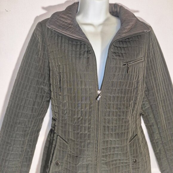 ST. JOHN'S BAY Long jacket, lined, waffled design, black in size Medium - Picture 2 of 16